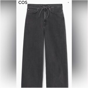 COS ultra wide leg drawstring denim jeans